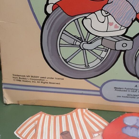 VINTAGE MY BUDDY PAPER DOLLS 2 DOLLS,  OUTFITS & TOYS 1986 HASBRO & bonus set - Picture 5 of 8